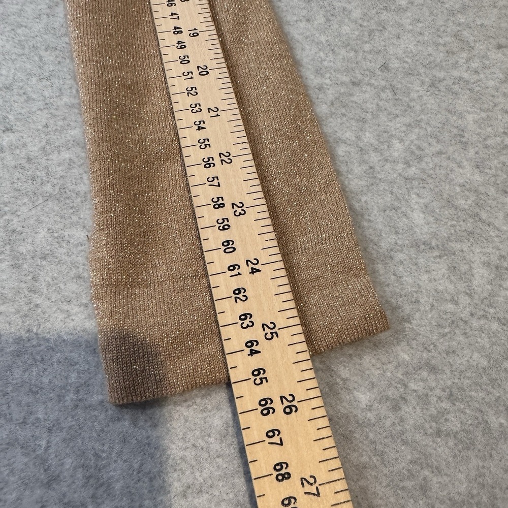Lands' End Cardigan Sweater Womens 1X 16W-18W Gold Metallic Wool Blend Festive - Picture 14 of 16